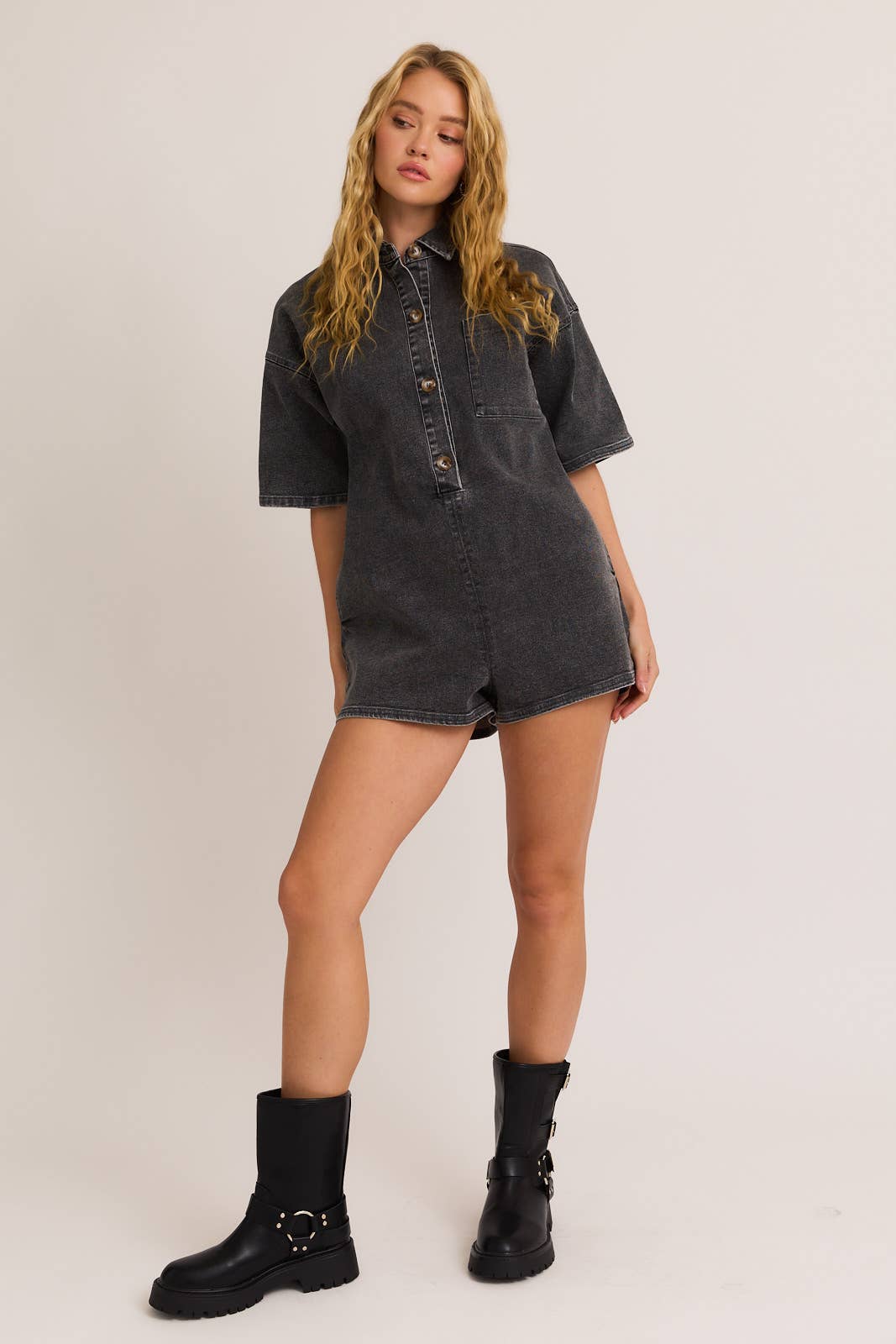 Demi Denim Romper