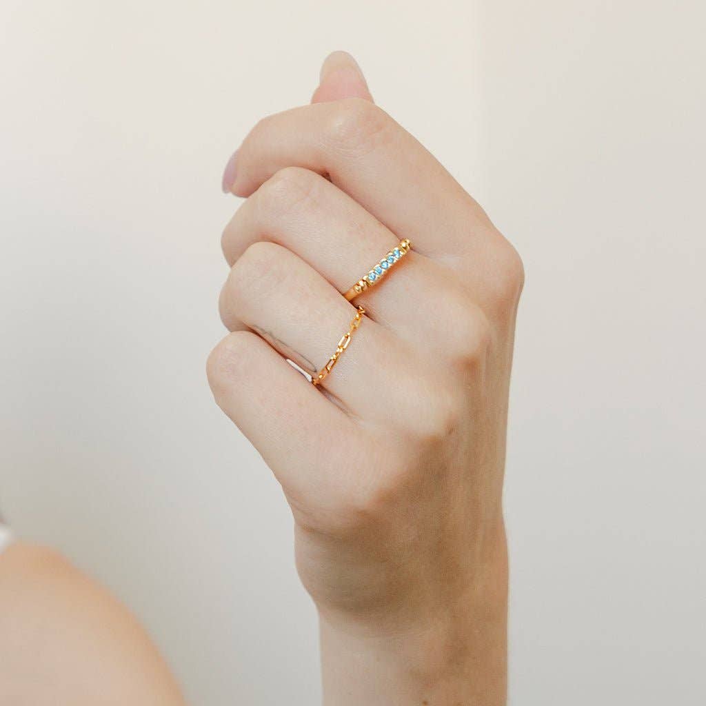 Glimering Fidget Bar Ring