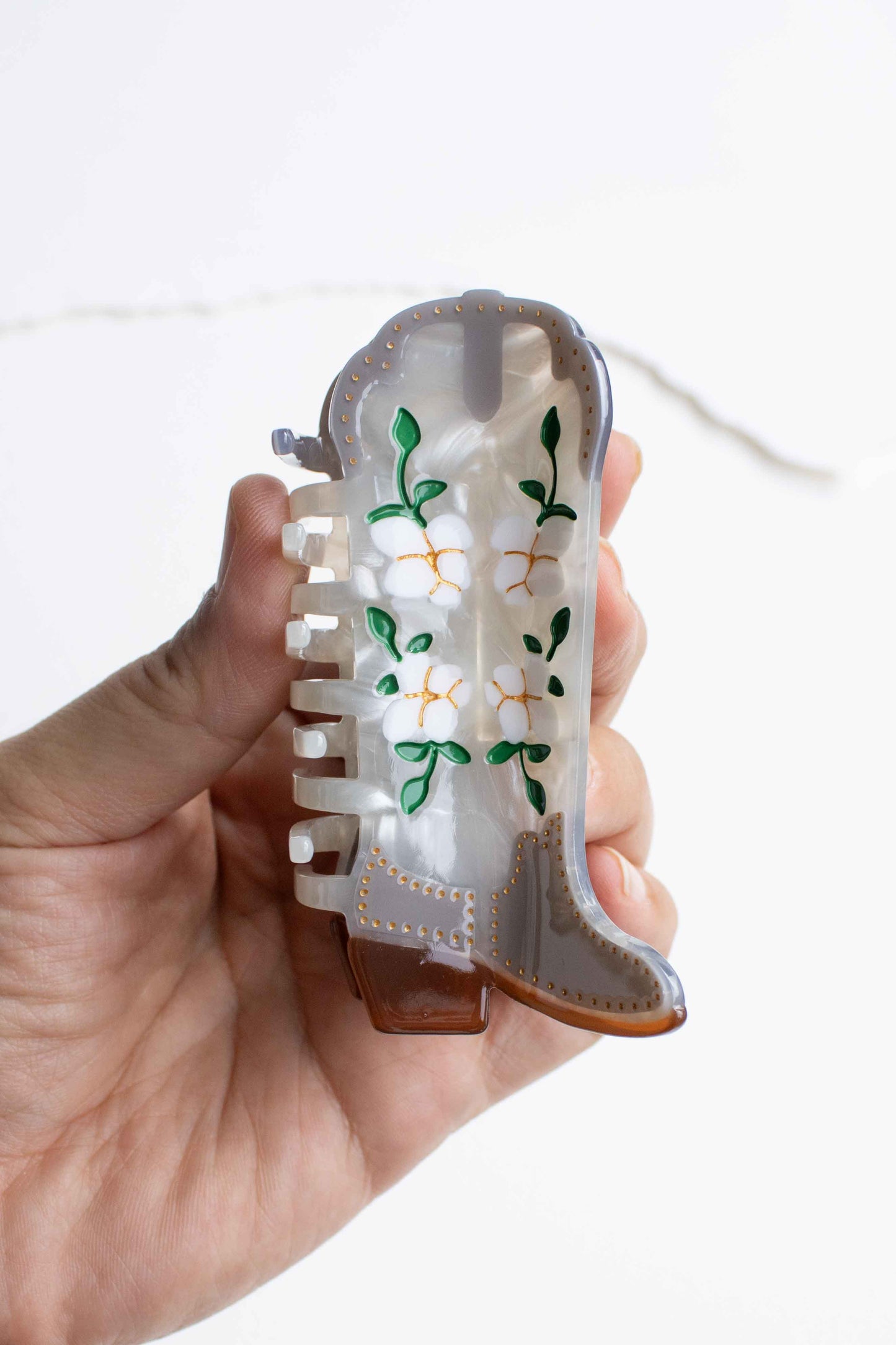 Magnolia Blossoms Cowboy Boot Clip