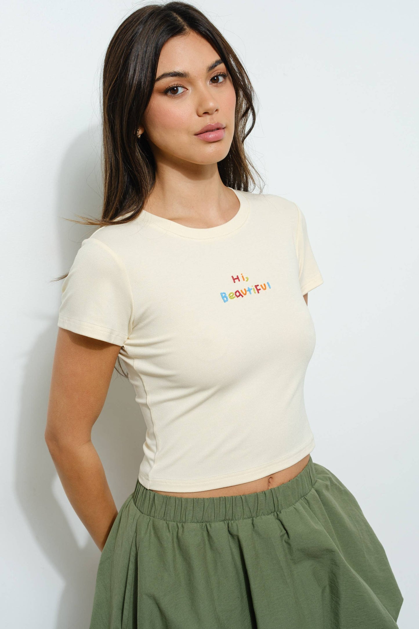 Hi Beautiful Beaded Tee