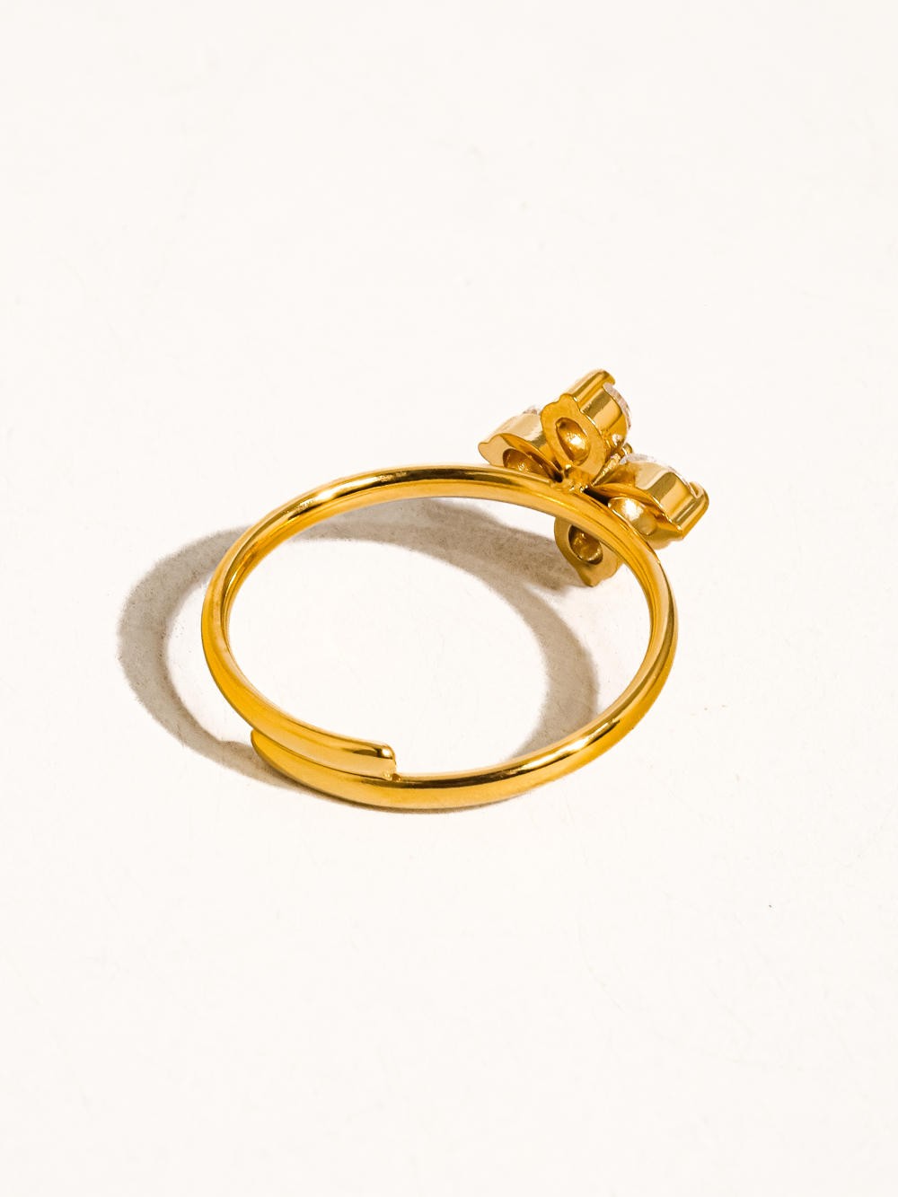 CZ Clover Ring