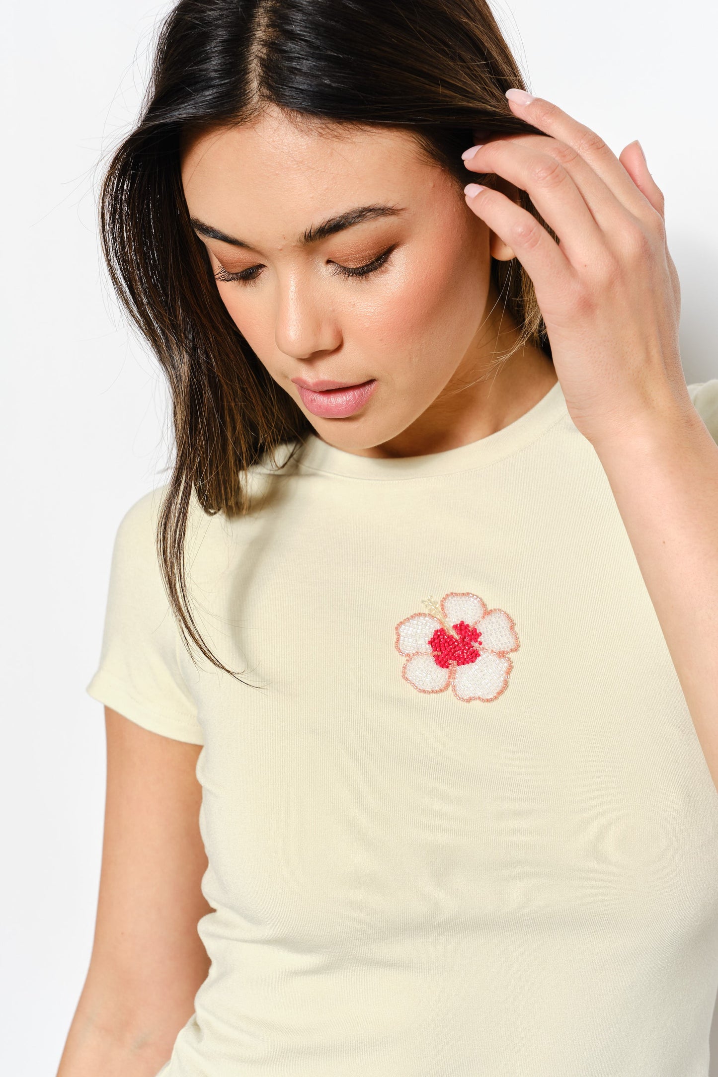 Hibiscus Beaded Tee
