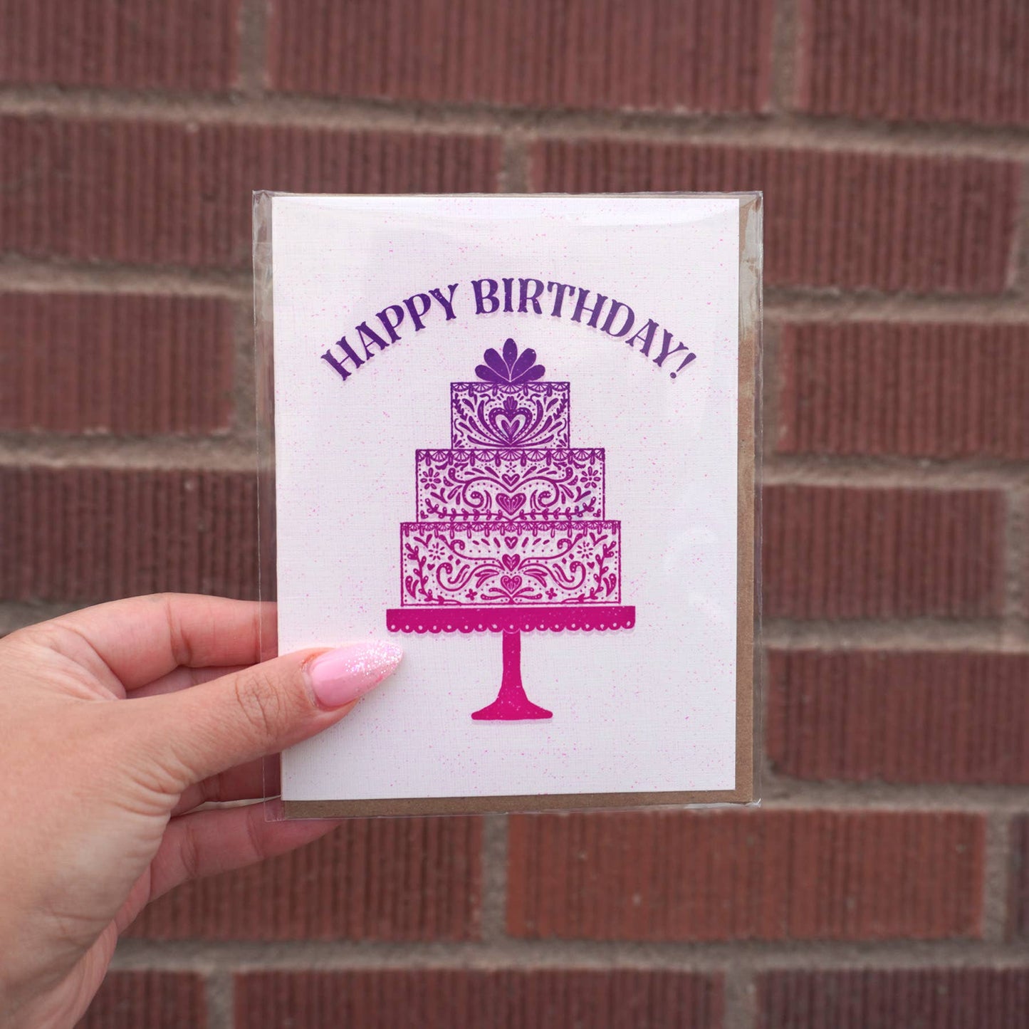 Happy Birthday Folk Cake | Greeting Card