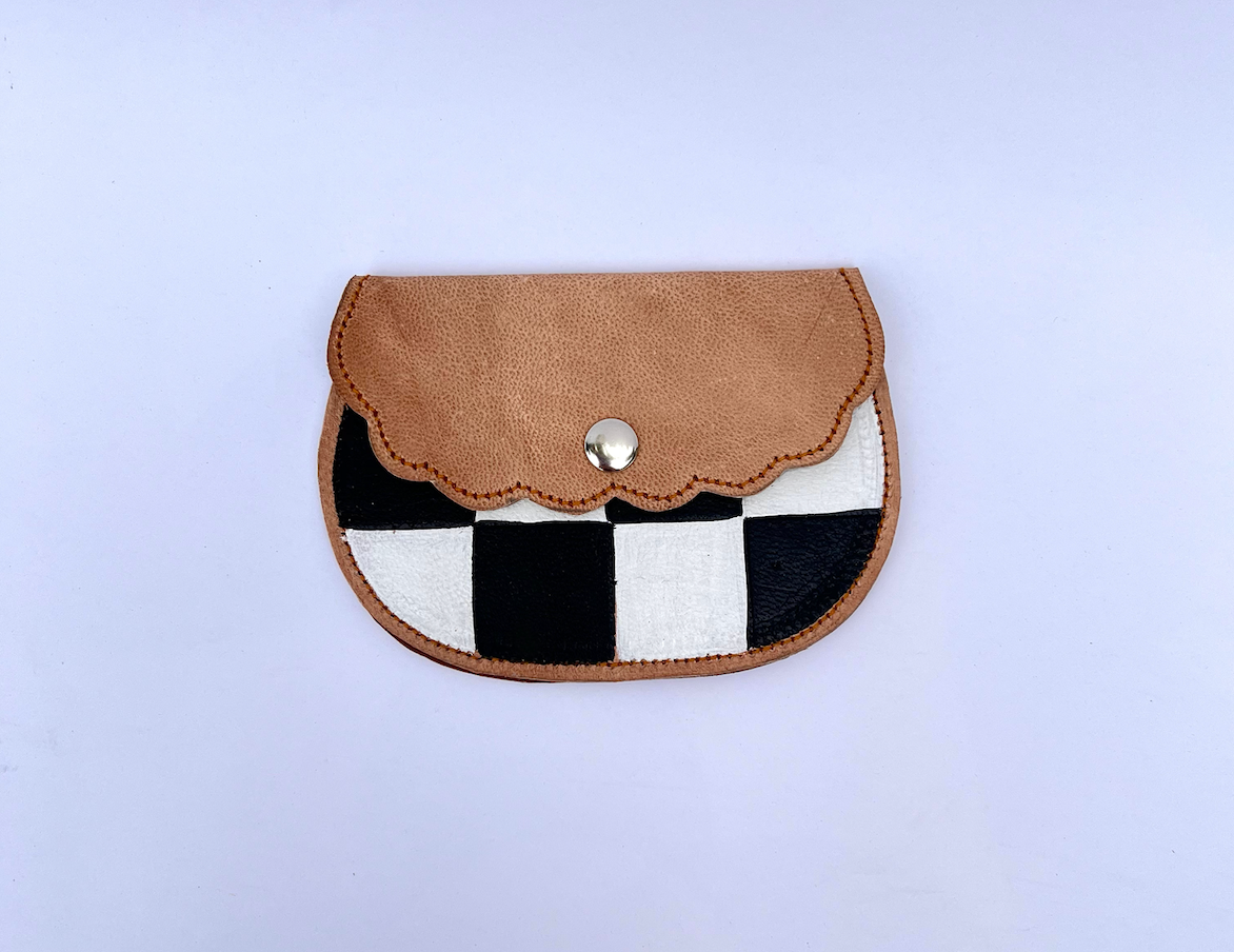 Abe Checkered Coin Purse