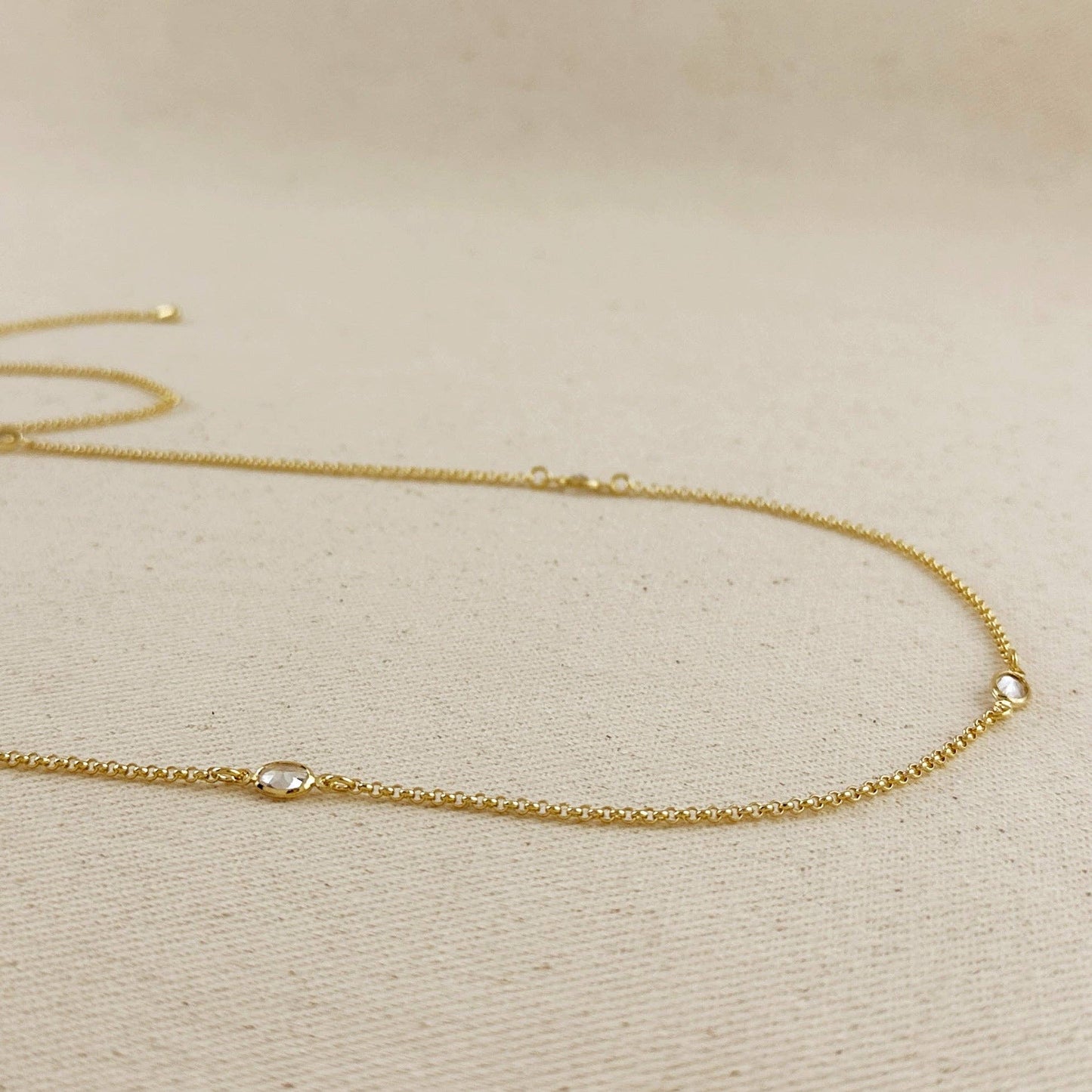 Oval CZ Belly Chain