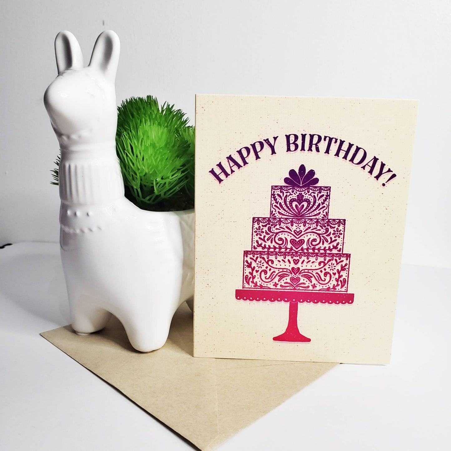 Happy Birthday Folk Cake | Greeting Card