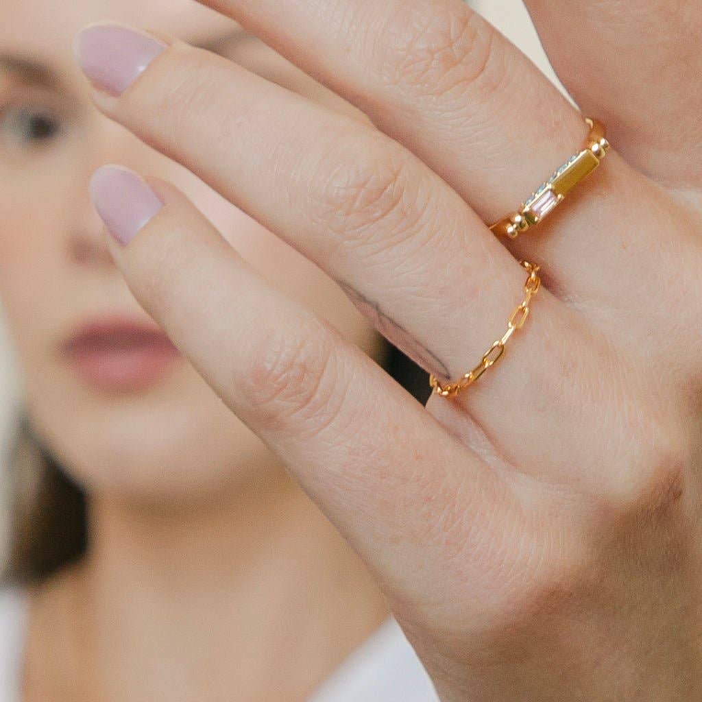 Glimering Fidget Bar Ring