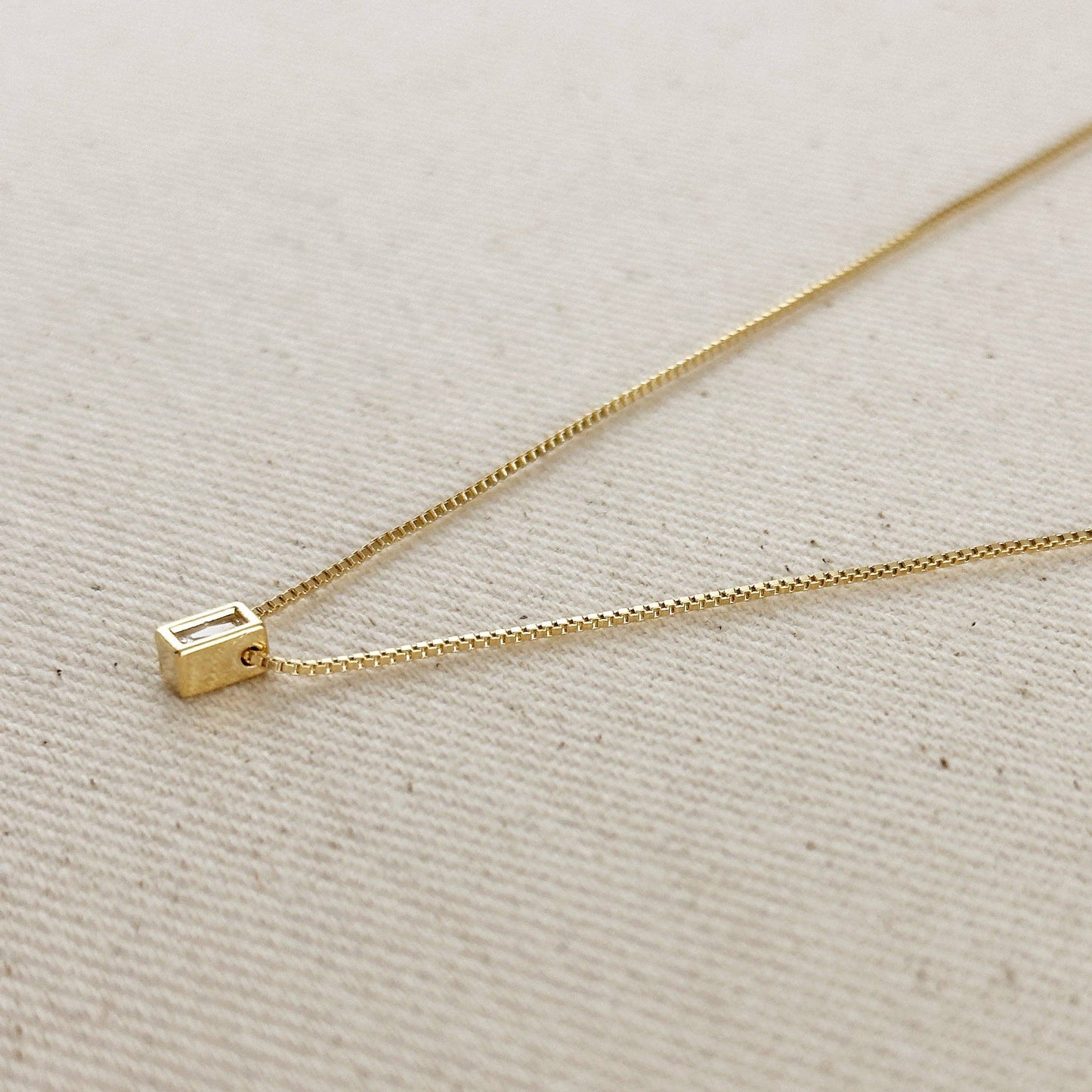 Mini CZ Baguette Necklace