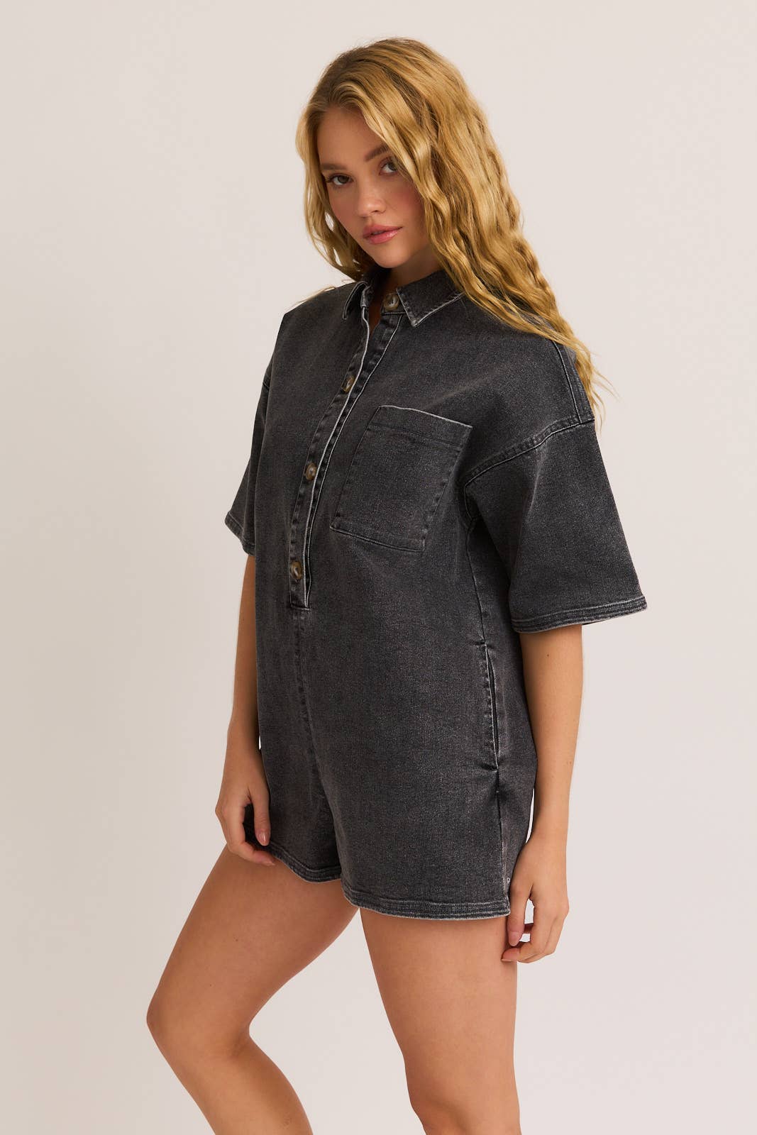 Demi Denim Romper