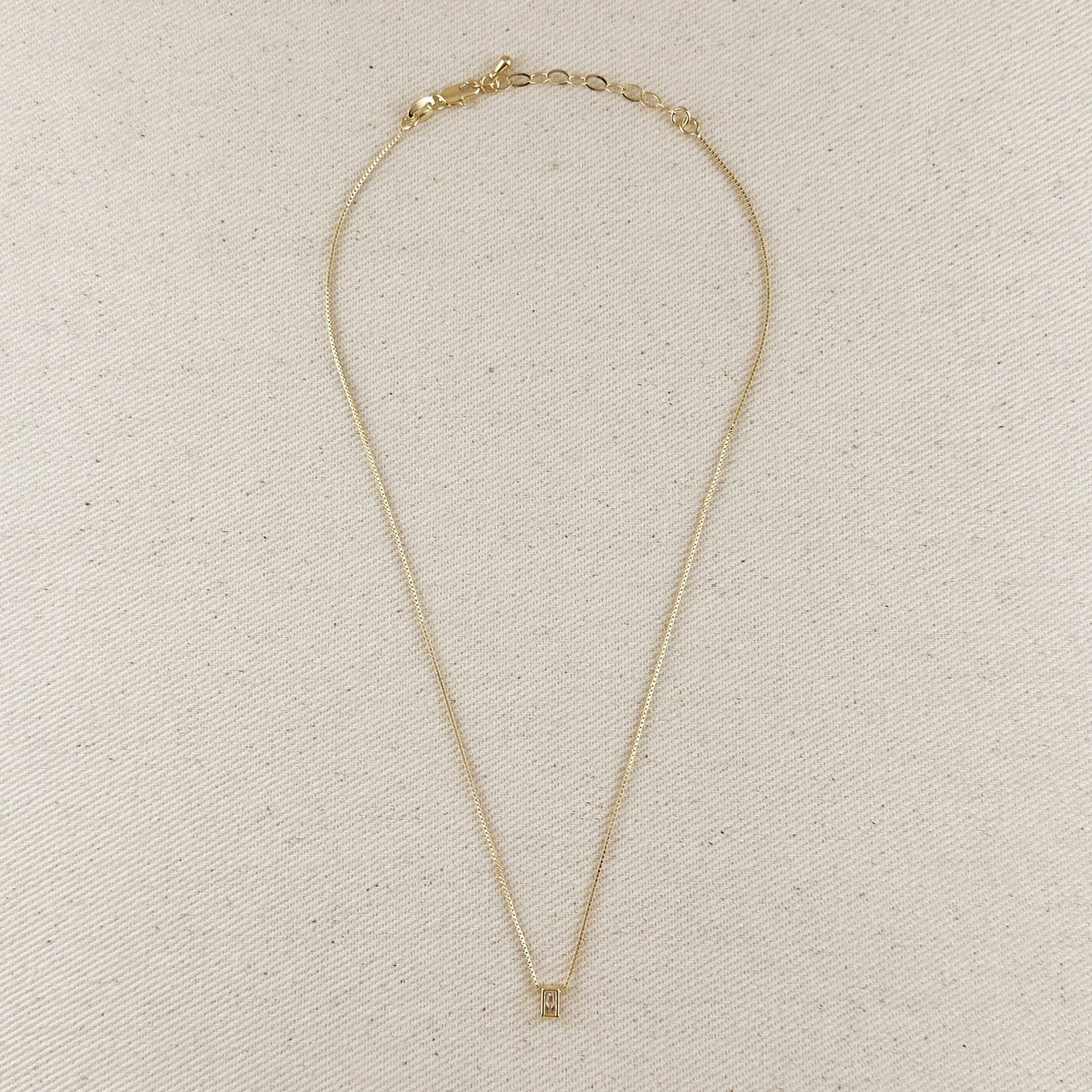 Mini CZ Baguette Necklace