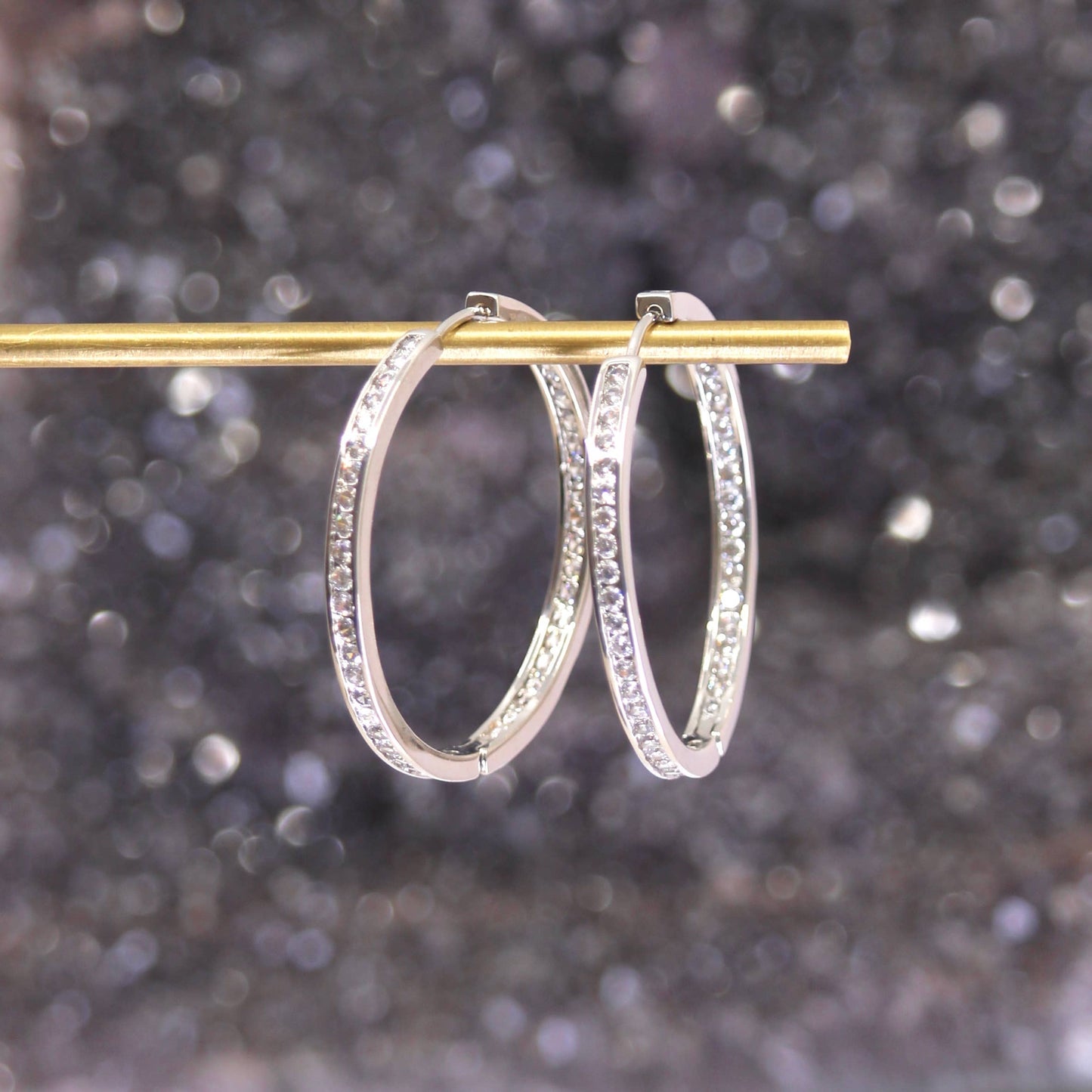 Capella Pave Hoop Earrings