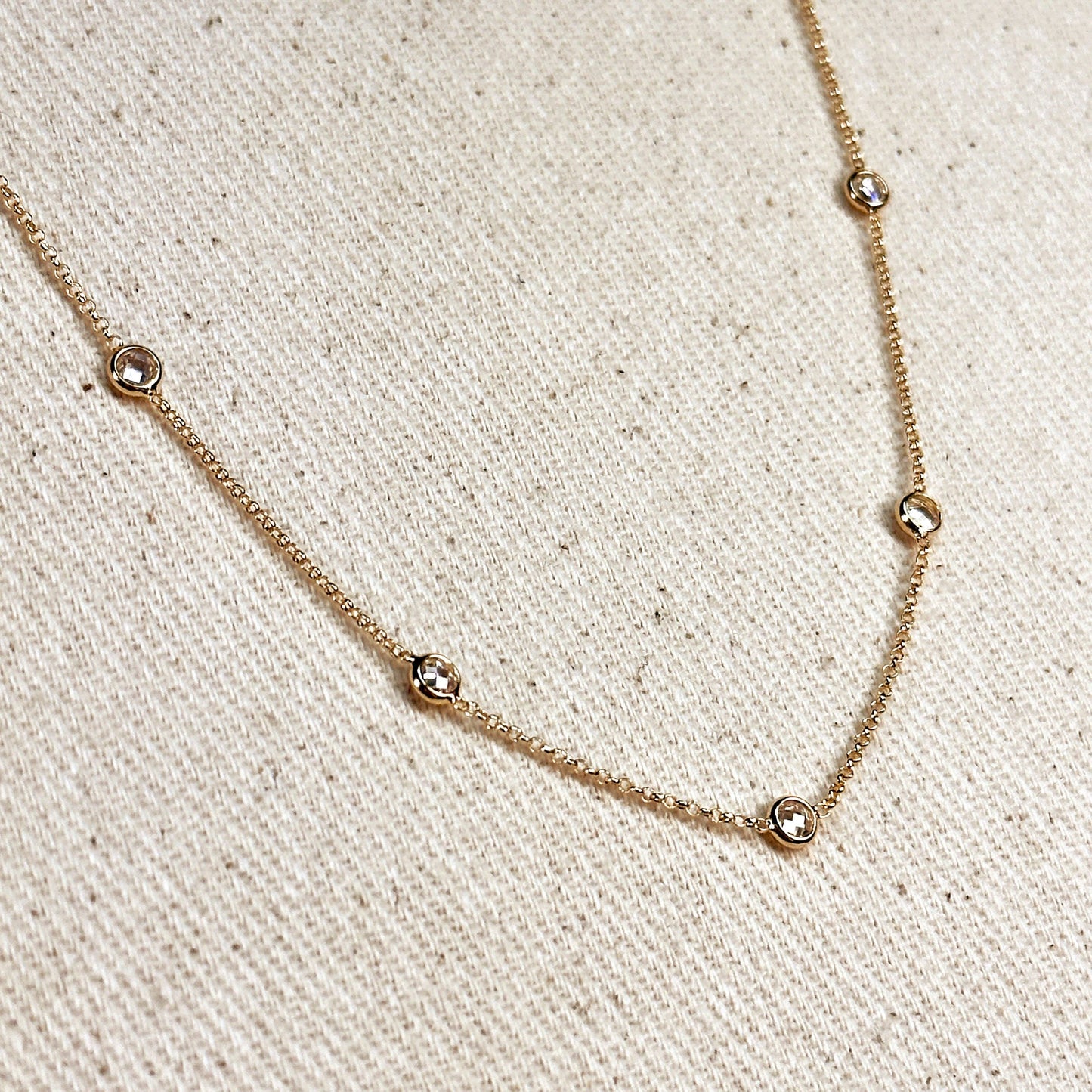 CZ Bezel Detailed Belly Chain