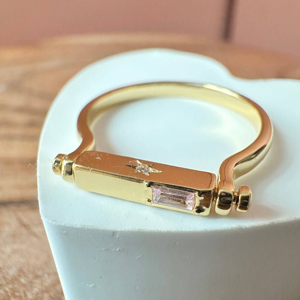 Glimering Fidget Bar Ring