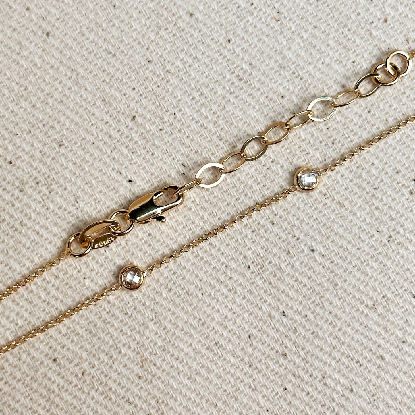 CZ Bezel Detailed Belly Chain