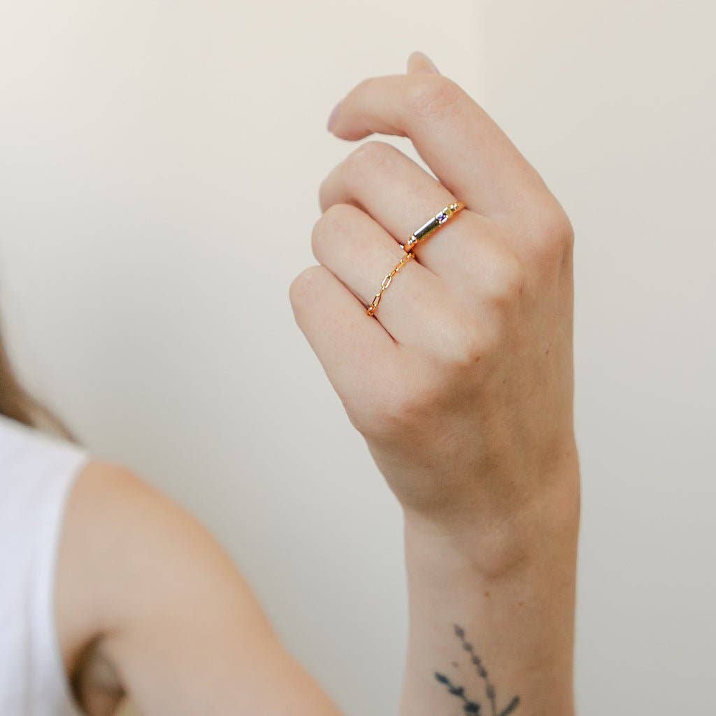 Glimering Fidget Bar Ring