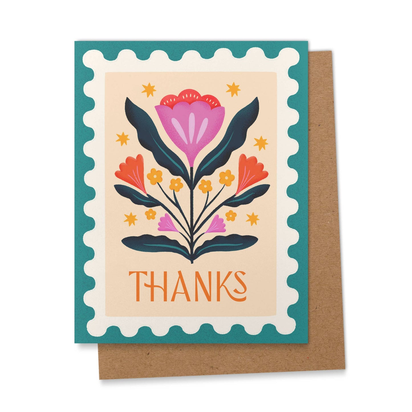 Thanks Folk Art | Greeting Card