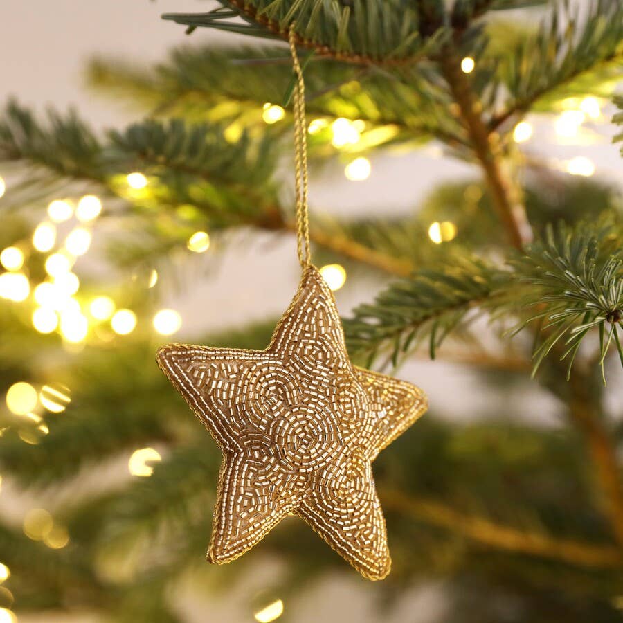 Shine Bright Beaded Star Ornament