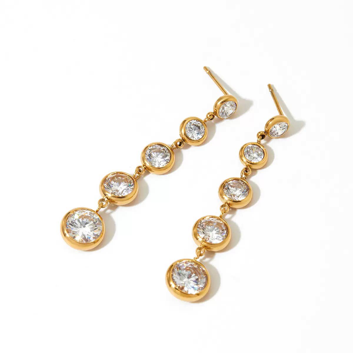 Iris Bezeled Cz Dangle Earrings