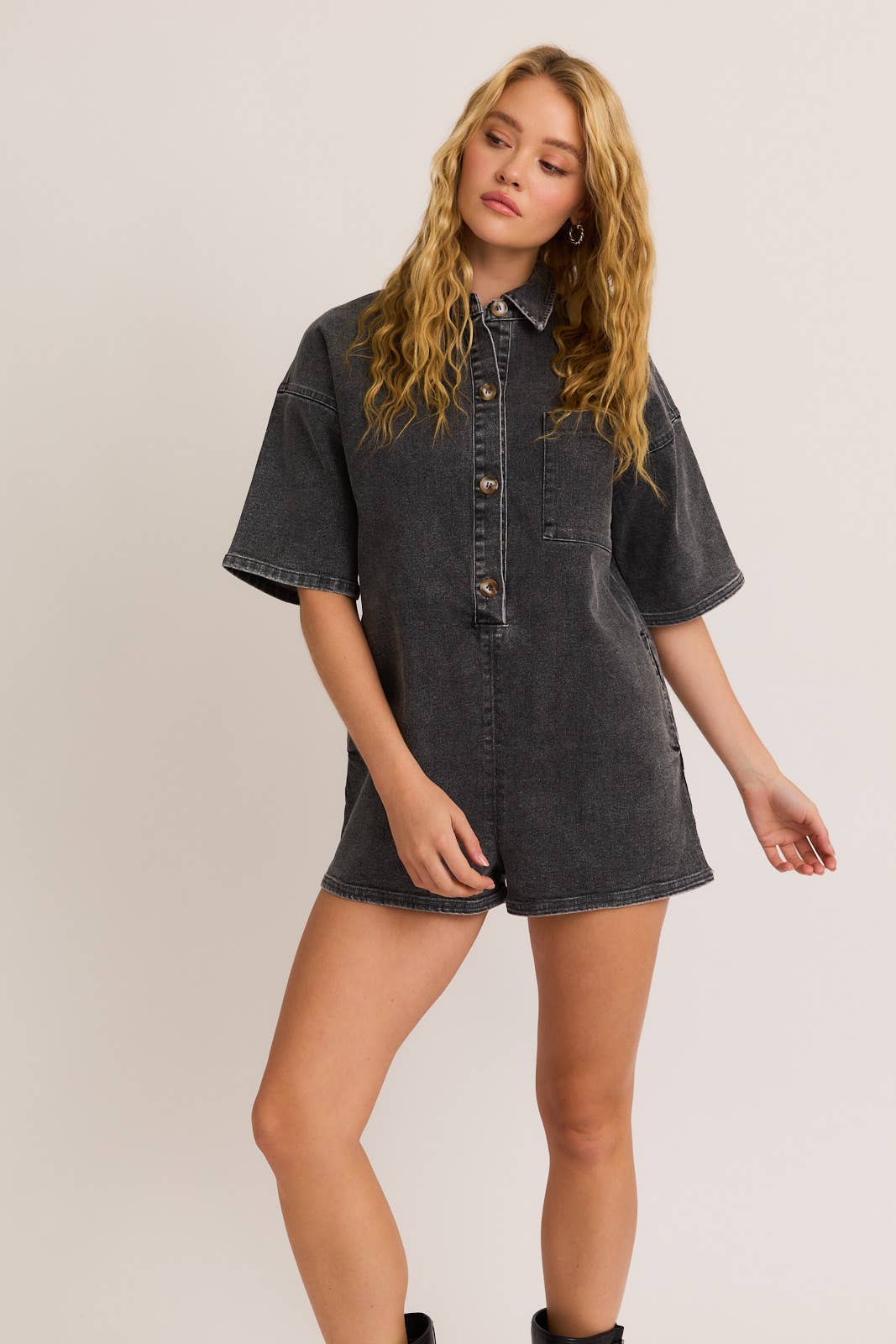 Demi Denim Romper