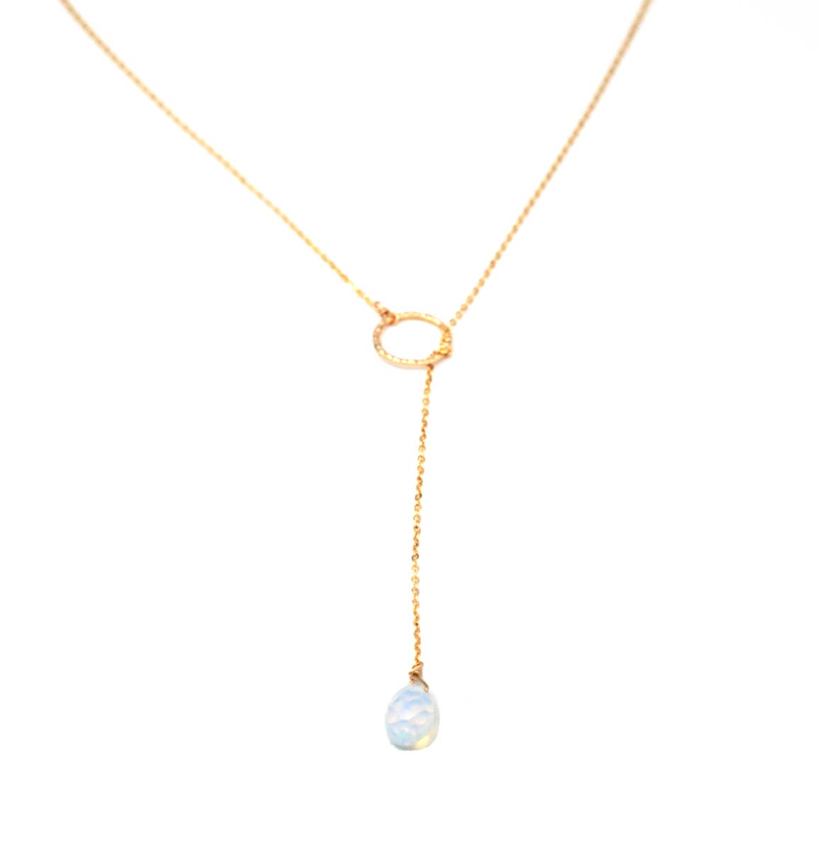 Pull Thru Opalite Lariat Necklace