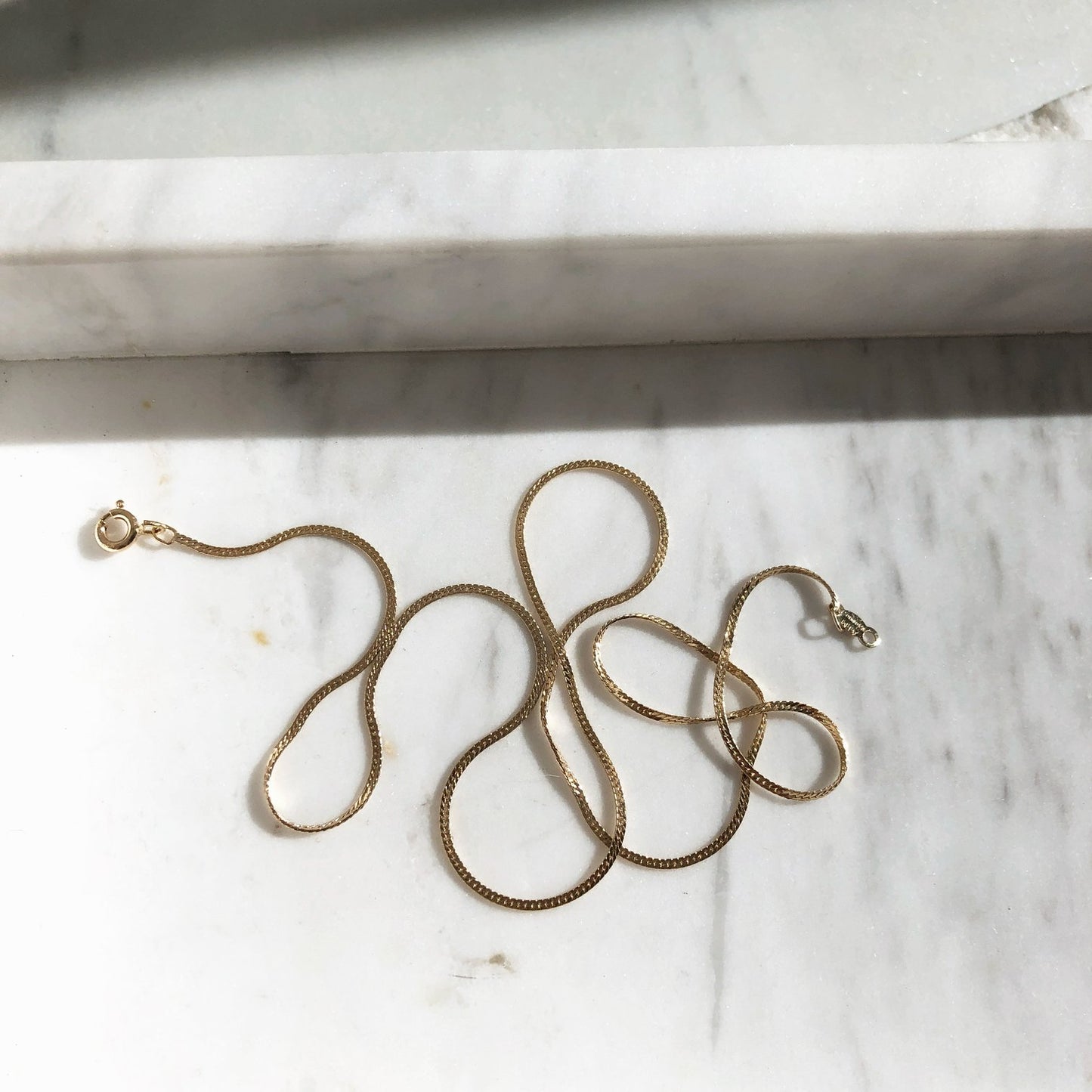 Skinny Herringbone Chain Necklace