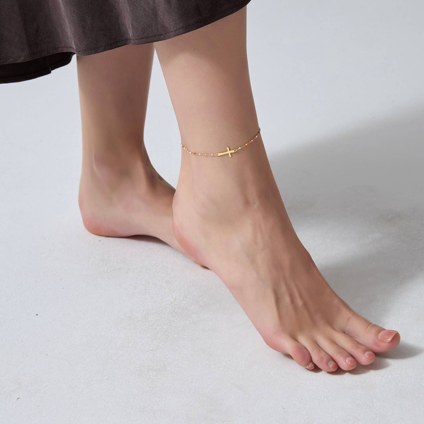 Colores Cross Anklet