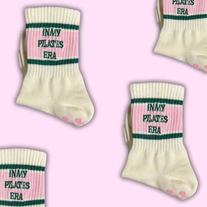 Retro "In My Pilates Era" Grip Sock | Green