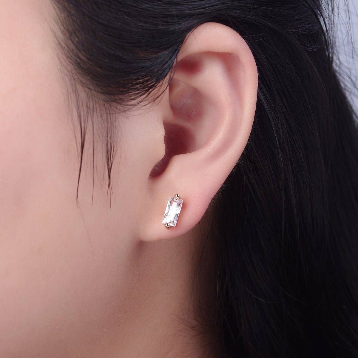 Bitty Baguette Studs
