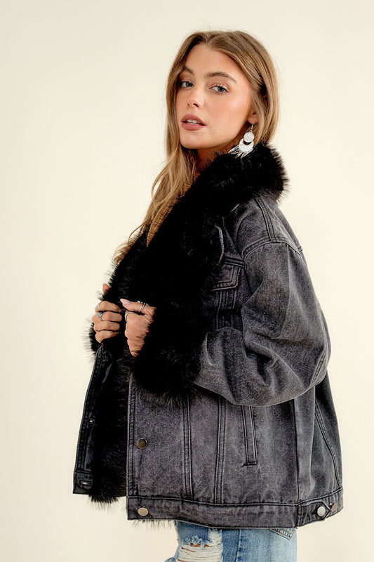 Burton Fur Denim Jacket