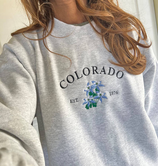 Colorado State Flower Crewneck: Blue Columbine