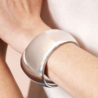 Silver Chunky Bangle Bracelet