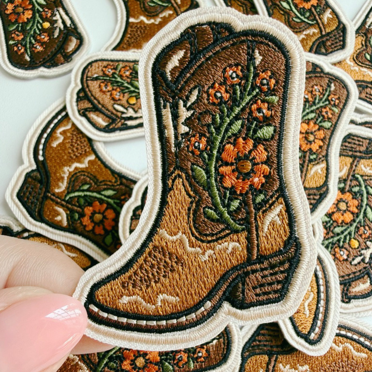 Floral Cowboy Boot Patch