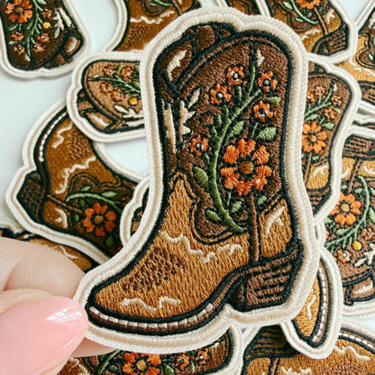 Floral Cowboy Boot Patch