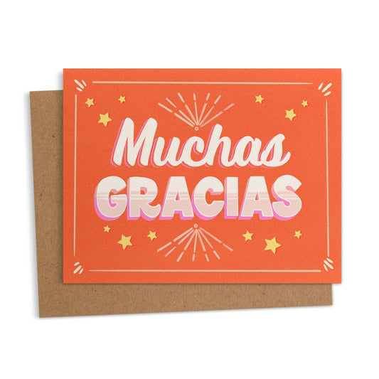 Rótulos Muchas Gracias Greeting Card