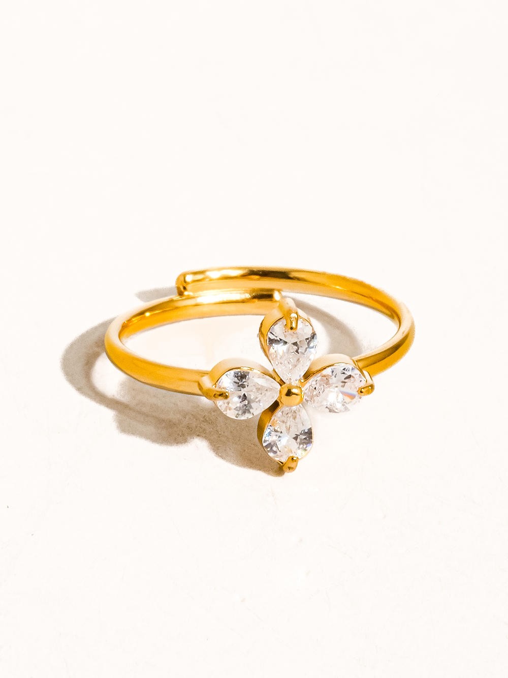 CZ Clover Ring