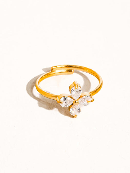 CZ Clover Ring