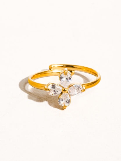 CZ Clover Ring