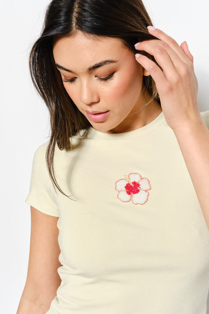 Hibiscus Beaded Tee