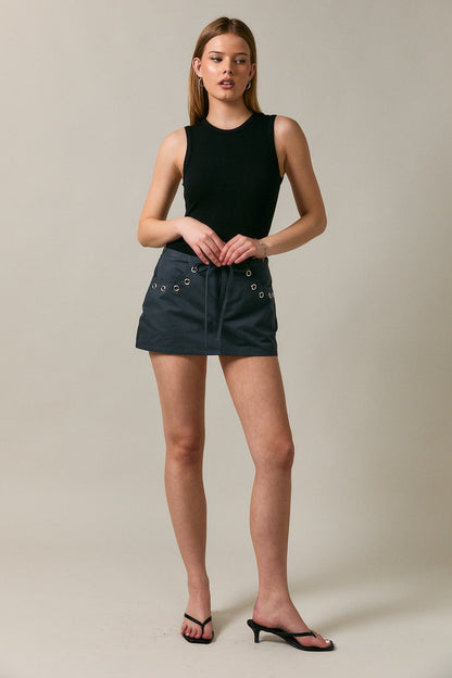 Harper Grommet Mini Skirt