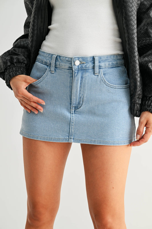Montana Mini Skirt | Light Wash