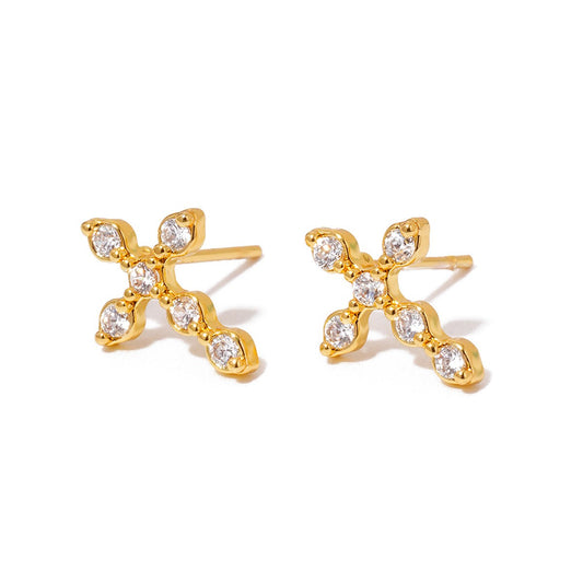 Evangeline Diamond Cross Earrings
