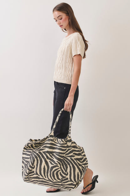 Zebra Carryall Canvas Tote