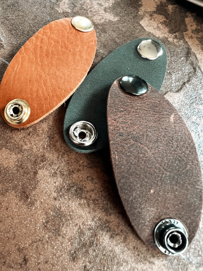Bandana Leather Snap Slide
