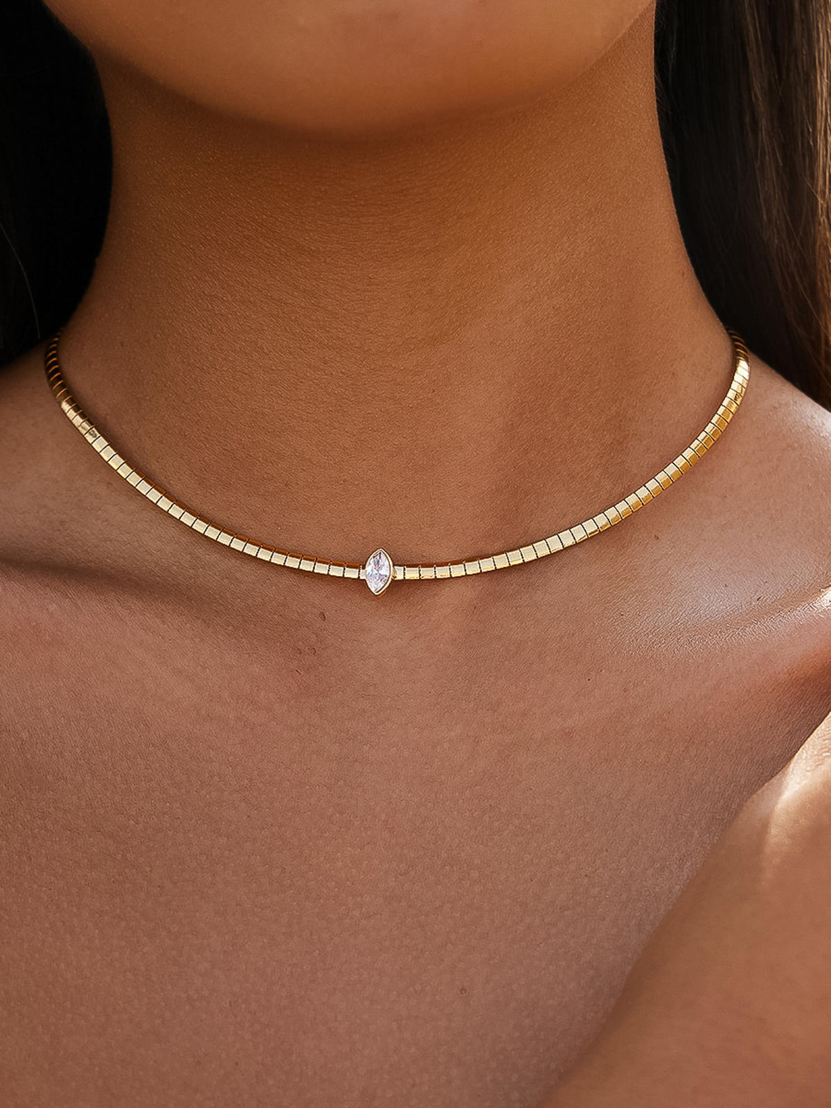 Marquise Bezel Necklace