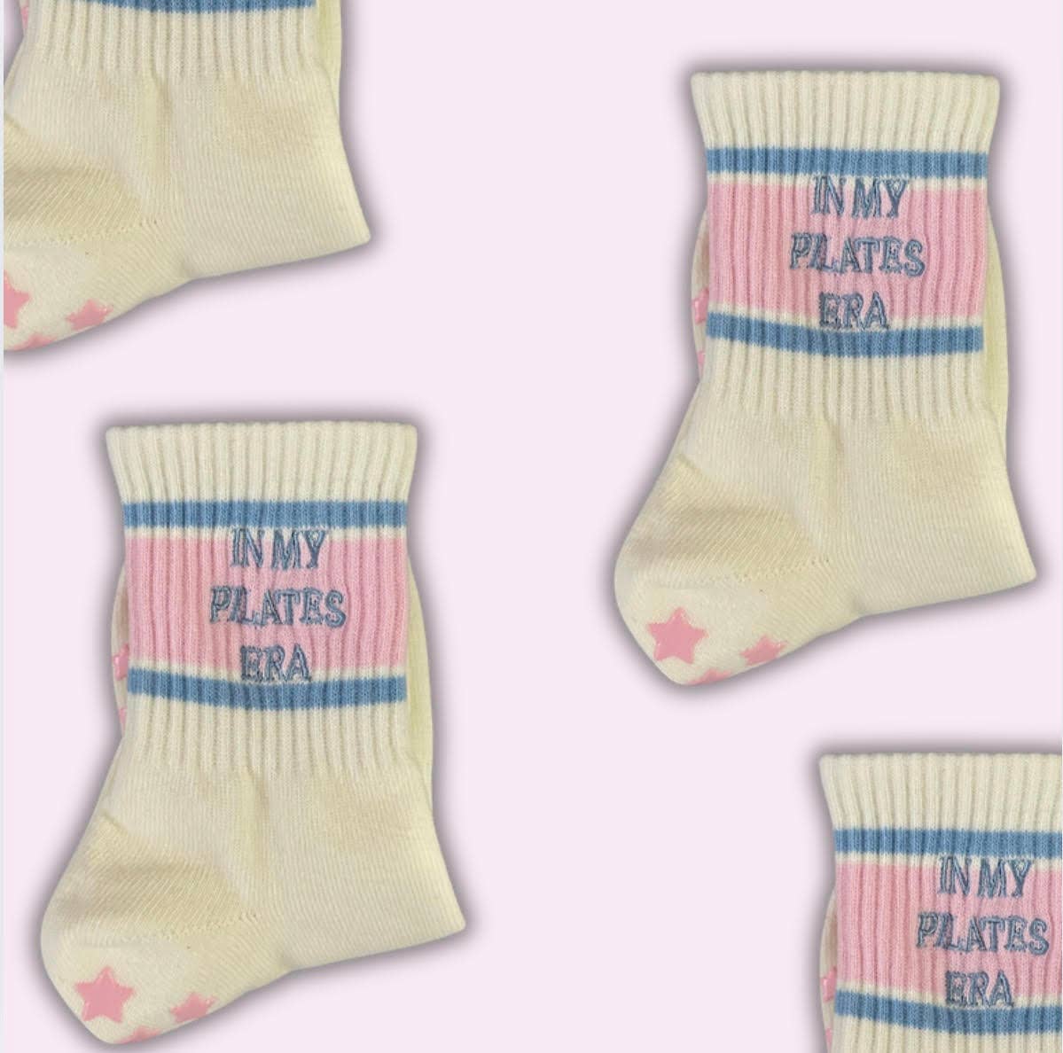 Retro "In My Pilates Era" Grip Sock | Blue