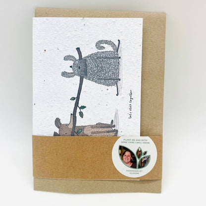 Let's Stick Together | Growing Paper Greeting Card