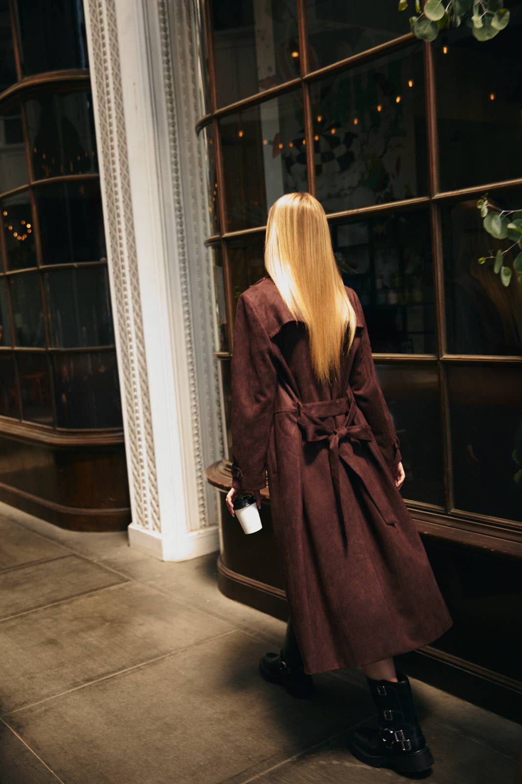 Sabrina Suede Trench Coat