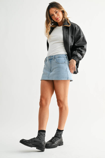 Montana Mini Skirt | Light Wash