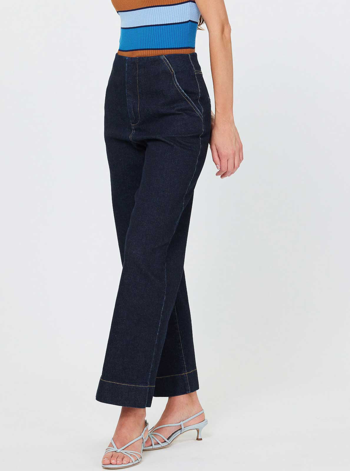 Polished Denim Pants