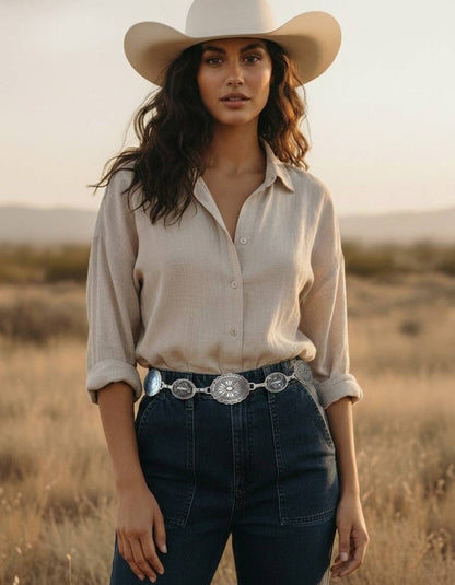 Silver Mix Concho Belt